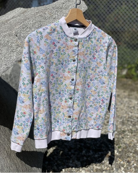 Mikina dětská Petit Bateau květinová
